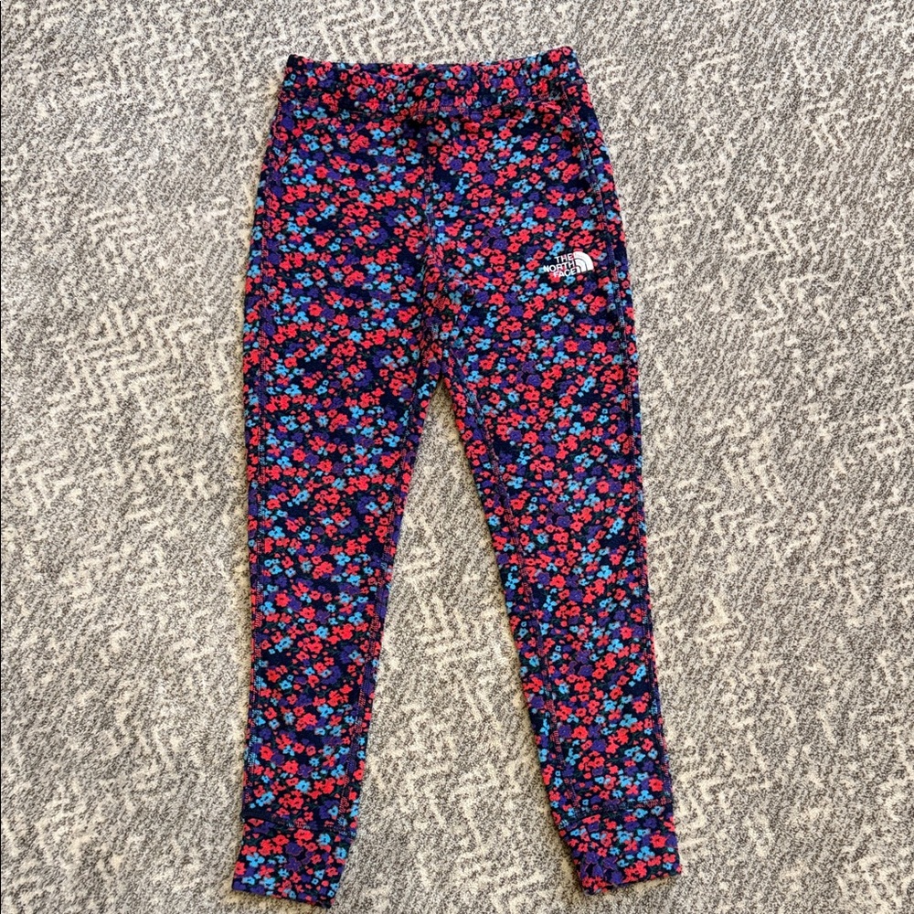 The North Face Kids fleece Leggings - Blue, pink, purple Floral